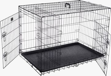 XL Dog Kennel,Heavy duty Pet Adobe 2-Door Foldable Dog Crate, 42-in, $70