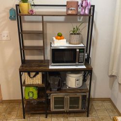 Kitchen Hutch / Bakers Rack With Power Outlet 