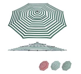 10' Outdoor Patio Umbrella Replacement Canopy 3-Tiered 8-Rib (Color: Red White/ Green White) - Paraguas - Thanksgiving Sale