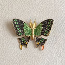 Vintage Damascene butterfly brooch/pin