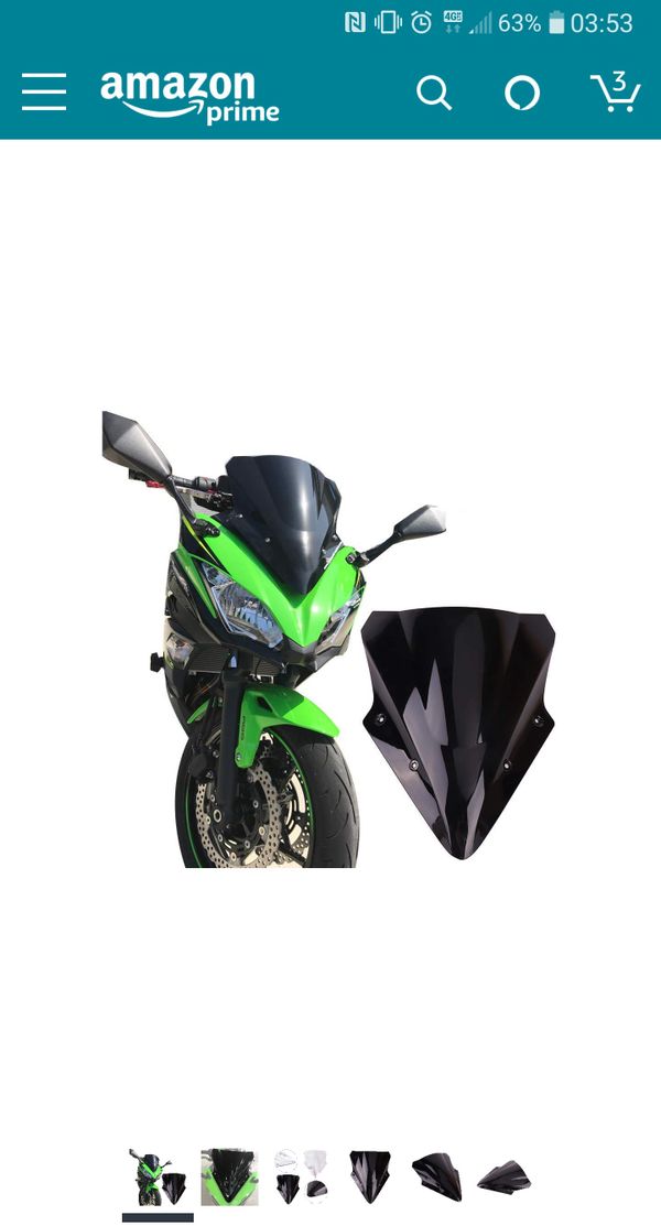 Kemimoto Fits 2017 Kawasaki Ninja 650 Windscreen Windshield