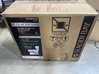Glacier Bay Power Flush Dual Flush Elongated Toilet White N2455E-17 - New