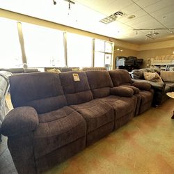 Brown Sofa & Chair Recliner 