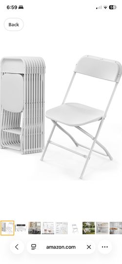 10 Pack White Plastic Folding Chair, Indoor Outdoor Portable Stackable Commercial Seat with Steel Frame 350lb. Capacity for Events Office Wedding Part
