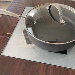 Frying Sauté Pan With Glass Lid - Nonstick - 3qt - Hard Anodized Pan