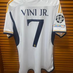 Real Madrid Home Player Version Jersey Vinicius Large