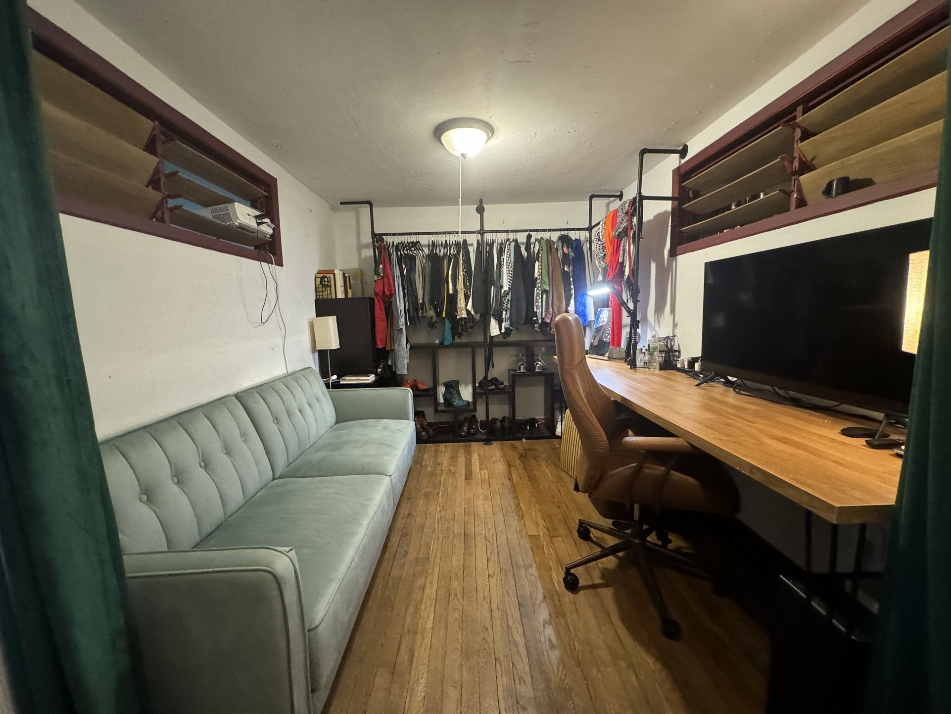 Industrial Pipe Wall Mounted Walking Closet System + Shelve For Shoes