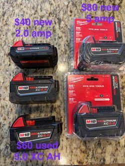 Mira precios en foto m18 battery 2.0 amp 5 ah XC new or used