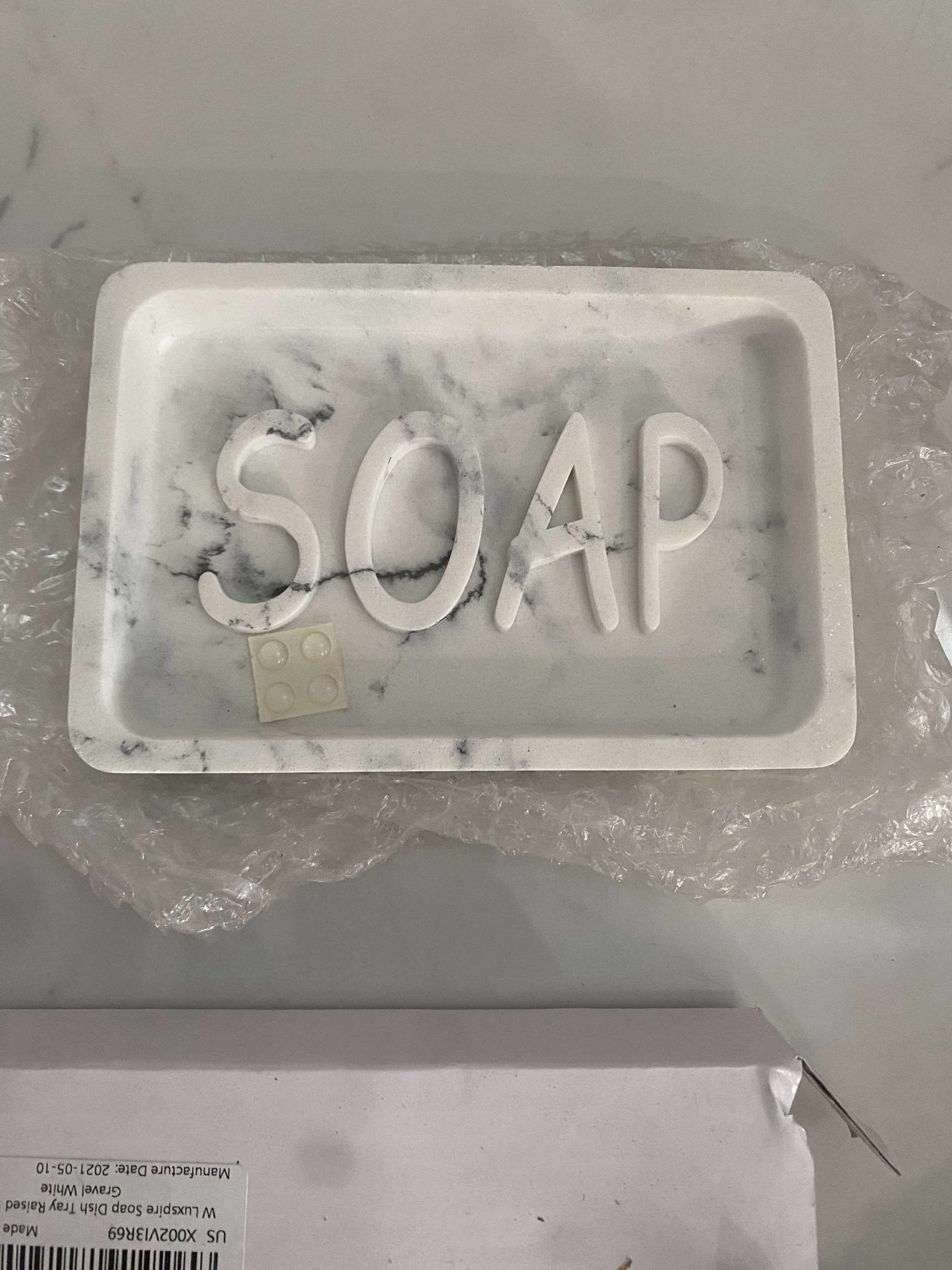 Soap Dish Resin Soap Tray Soap Holder Container Box Marble Pattern