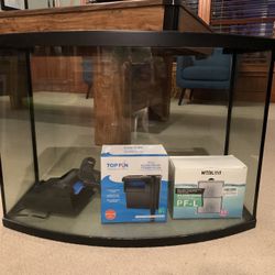 36 Gallon Bowfront Fish Tank w/ New Filter