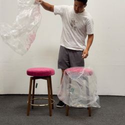 2x Brand New Caspine Upholstered Counter Stool  💕 Berry Velvet Fabric - 60% OFF - Can Deliver  -