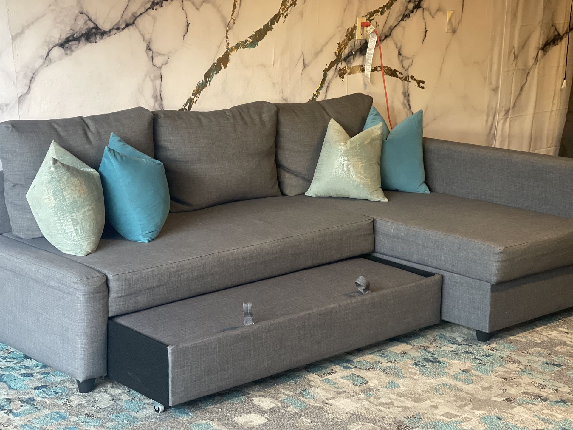 Gray Sectional Couch With Pull Out Bed