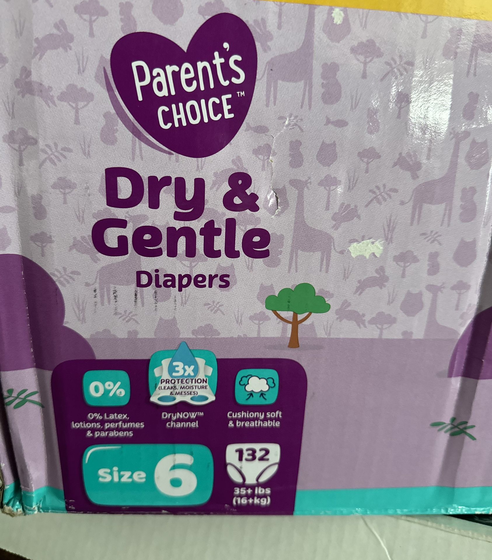 Parent's Choice Dry & Gentle Diapers Size 6 132 Count (Select for More Options)