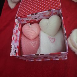 Valentines SALE Gift Set Boxes - Fuzzy Socks And Candles