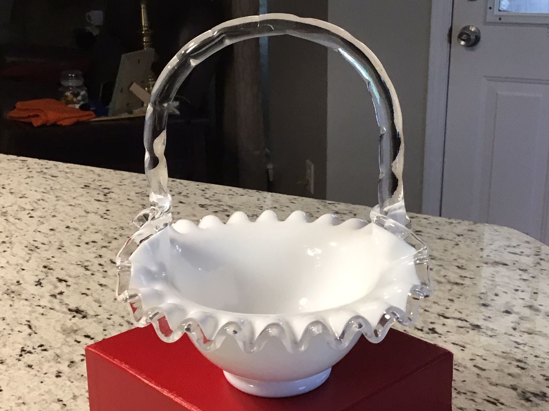 Vintage Milk Glass “Bride’s Basket”