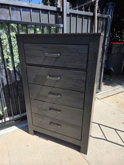 5-Drawer Tall Chest Dresser Dark Gray