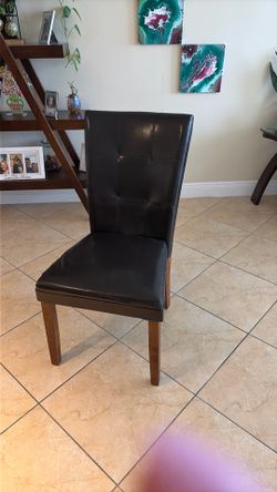 Brown leather chairs