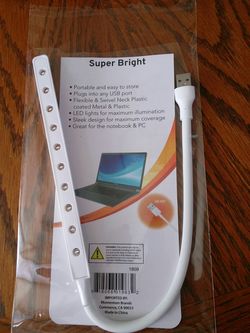 SUPER BRIGHT USB L.E.D. LAMP FOR LAPTOPS AND PC
