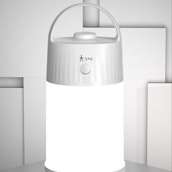 Motion Sensor LED Night Light - Cordless Battery Powered Table Lamp, Portable Lamps Lantern for Outdoor Camping Tents, 3 Brightness Level, Press Dimma