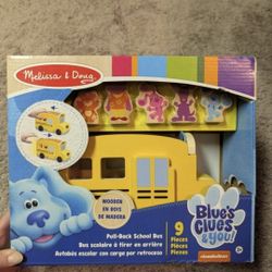 New! Melissa & Doug Blue's Clues Wooden School Bus Toy Gift  - Everett, Wa
