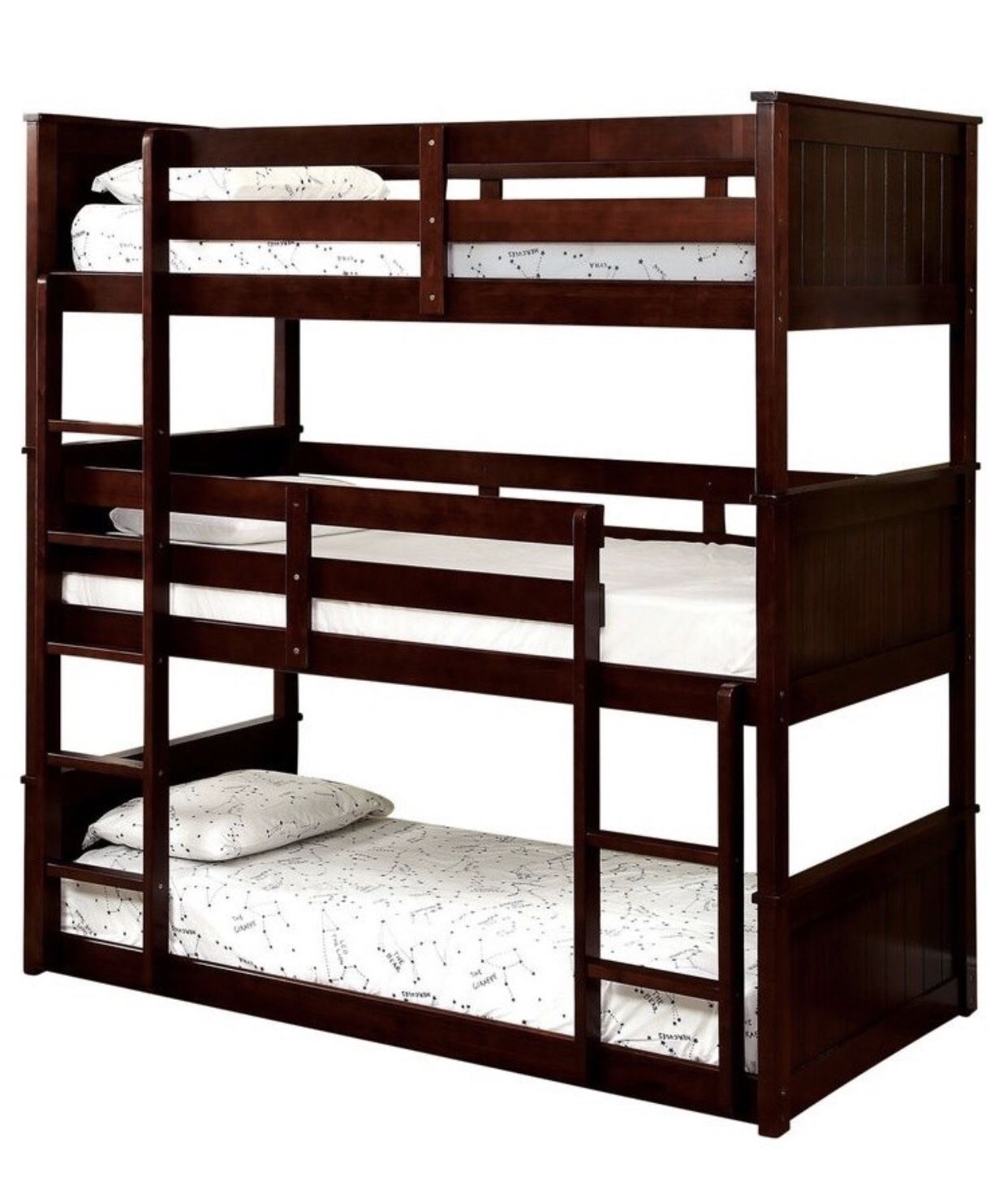 3 Layer Bunk Bed With Twin Mattresses
