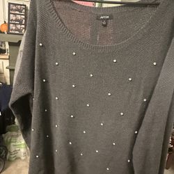 Rhinestone Embellished Sweater