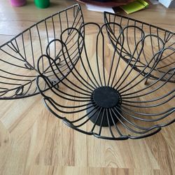 Metal Wire Fruit Bowl & Basket Set (3 pcs) – Black Kitchen Decor