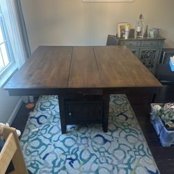 Expandable Counter-Height Dining Table with Storage – Seats 6 to 8