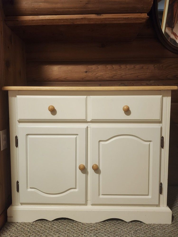 White Shelf Dresser Hutch Cabinet