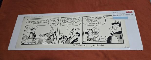 Clampett Studio Collections Hanna Barbera signed comic strip art TWCM2002 The Flintstones with Certificate of Authenticity