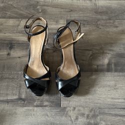 Black Wedge Heels