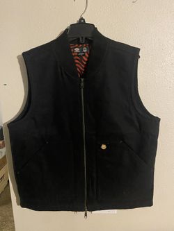 Dickies X Spitfire Vest Mens Medium Duck Canvas Quilted Lined (runs Big!)