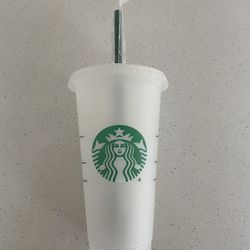 Starbucks Plastic Reusable Cold Cup with Lid & Straw – 24 fl oz