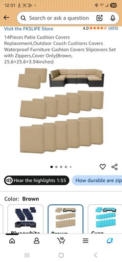 14pcs set of patio cushion covers ONLY