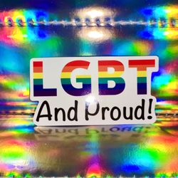 US SELLER Gloss LGBT And Proud Flag Ally Rainbow Sticker Pride Gay Rectangle