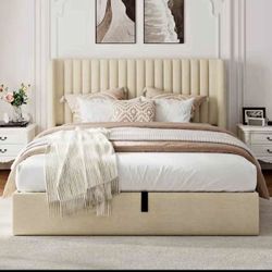Full Size Upholstered Storage Bed Frame with hydraulic lift up⭐️