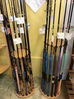 Bob Burkle Built custom rods Salmon Steelhead Halibut green rod shown here