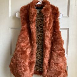 Copper Color Faux Fur Vest