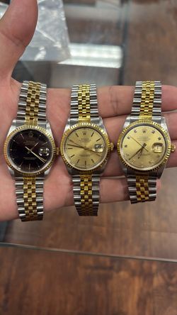 Rolex 16233 no holes 36mm 18k\SS box papers buy sale trade 10k 14k 24k silver scrap chains rings diamonds