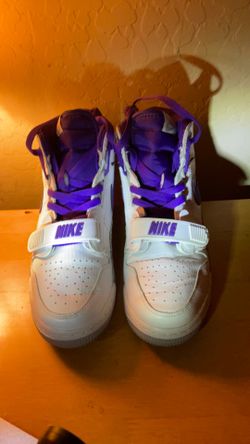 $100 OBO Jordan Legacy 312 High Lakers White Purple Yellow Size 7
