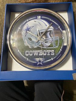 WinCraft Dallas Cowboys 12” Round Chrome Wall Clock