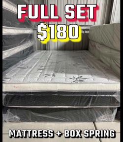 Full size pillow top mattress with box spring
