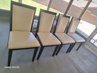 Dining Chairs 4  dark solid wood , padded