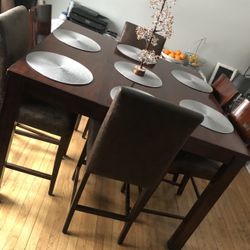 Dinning Table With 8 Chairs Solid wood dining table . Middle sleeve can be removed to accommodate a smaller space
