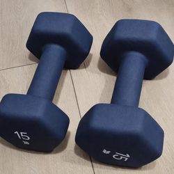 15 lb Neoprene Dumbbells – Pair – $20