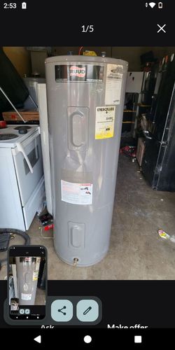WATER HEATER ELECTRIC 40" GALLON BRAND RUUD MADE BY RHEEM WORKING EXCELLENT WITH 6 MONTHS WARRANTY TOTAL PRICE $250