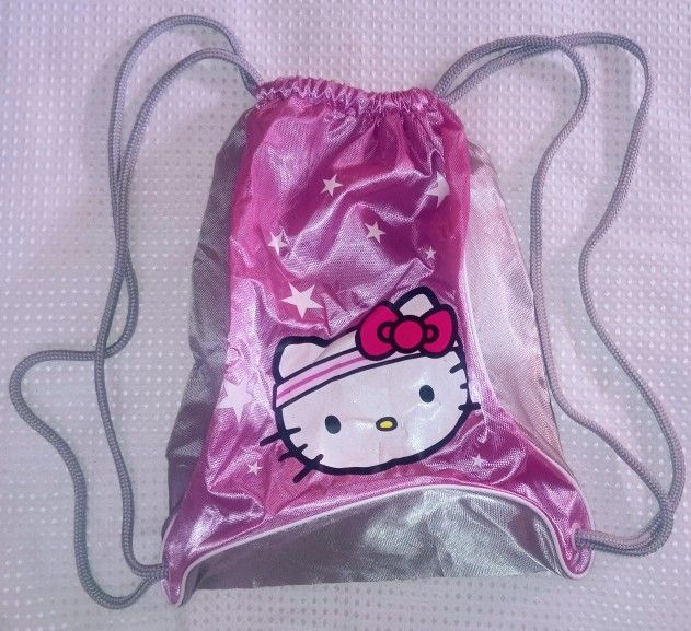 Hello Kitty Drawstring Backpack Bag $3