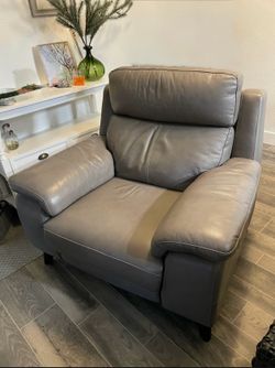 Leather recliner chair Gray RC Willey