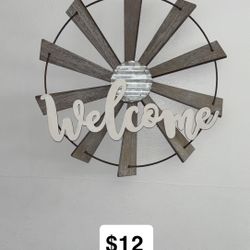 Welcome Hanging Sign $12 