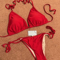 New Xl Red Bikini Festival Rave Boho Swimsuit Bathing Suit Outfit